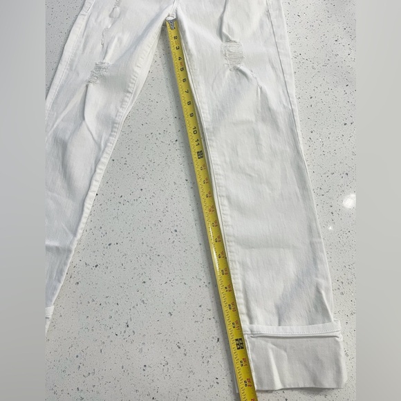 HUDSON Jeans Ginny Crop Straight w Cuff White Denim Pants Womens 26 - Picture 9 of 13